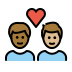 couple with heart, man, man, medium-dark skin tone, medium-light skin tone